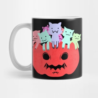 Halloween Pumpkin with Color Cats Mug